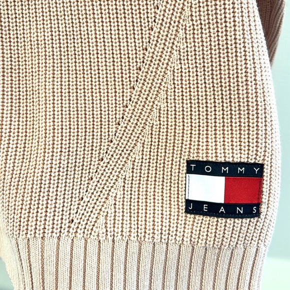 Tommy Hilfiger Size M Jeans Sweater Peach Pink Cotton Blend Retail $78 - Picture 5 of 11
